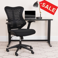 Flash Furniture BL-ZP-806-BK-GG High Back Black Mesh Chair with Nylon Base